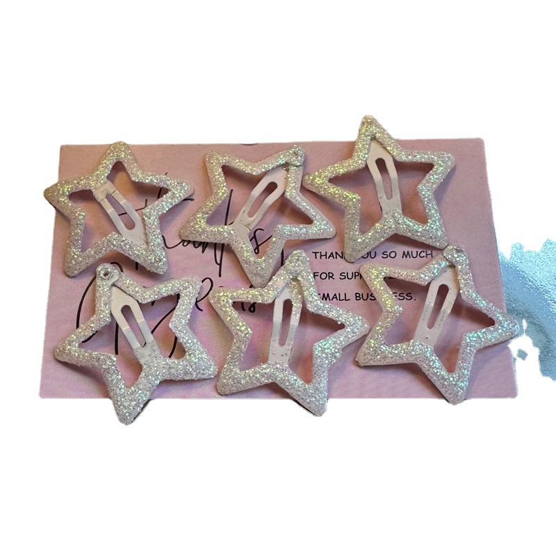 Colorido estrella flequillo de horquilla rota clip de pico de pato linda chica bb clip accesorios para el cabello clip lateral de la cabeza trasera de las mujeres