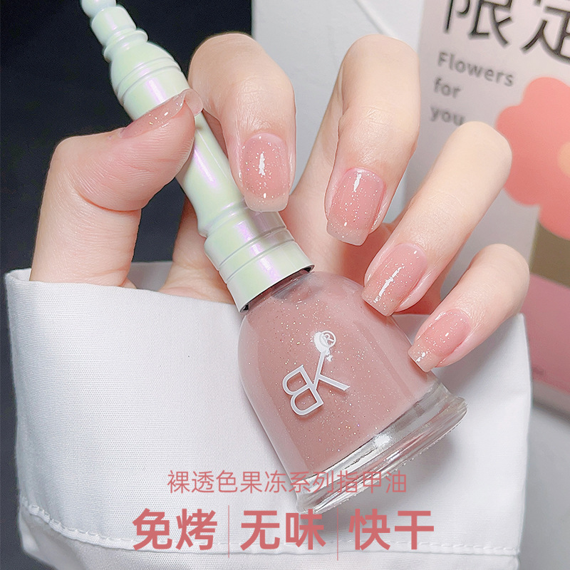 bk No Baking Non-Peelable Long-lasting Quick-drying Water-based Nail Polish Ice Penetration Jelly No Odor Students Pregnant Women Available Wholesale