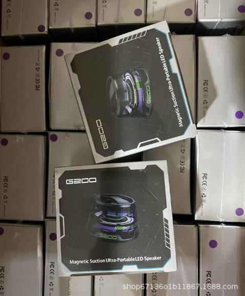 Ventosa para teléfono móvil, Altavoz Bluetooth, mini subwoofer portátil, cañón de acero pequeño luminoso, micrófono G200 que canta, 5 vatios