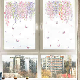 MUP1792春季无胶静电膜窗贴 鲜花 蝴蝶 冰箱门窗玻璃表面静电贴纸