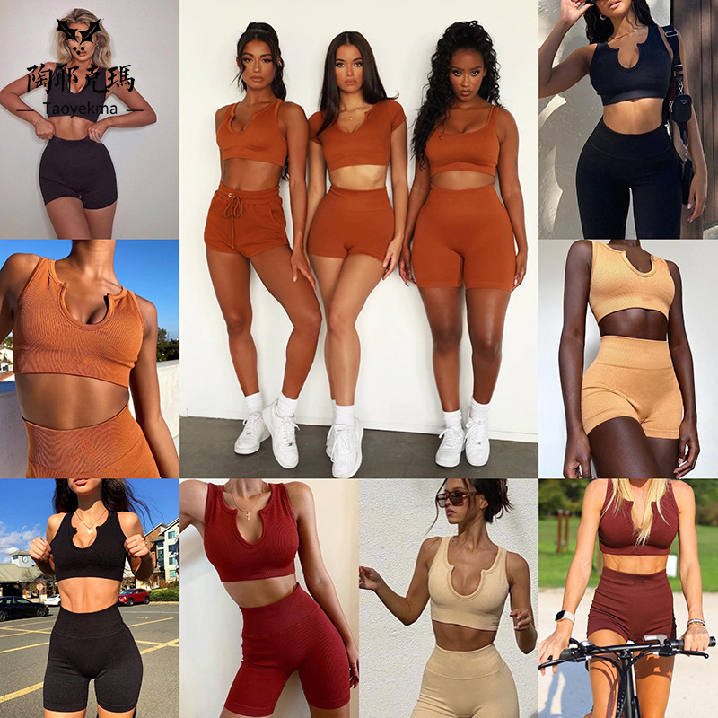 Europa y los Estados Unidos transfronterizos, pantalones cortos deportivos de cintura alta, pantalones de gimnasio apretados, pantalones de gimnasio de gimnasio de gimnasio para correr, yoga, mujeres