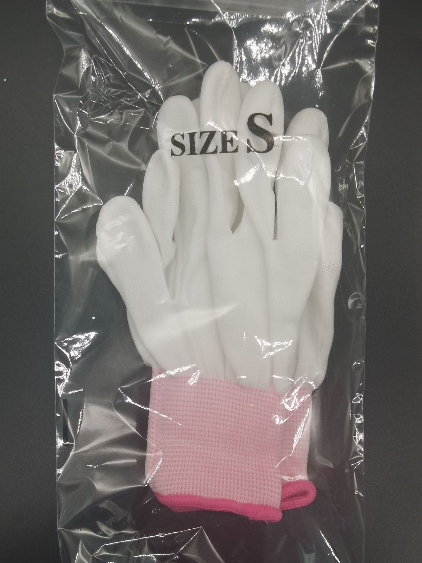 PU recubierto de dedos guantes recubiertos guantes revestidos guantes de trabajo antiestáticos libres de polvo blanco resistentes al desgaste guantes de seguro laboral al por mayor