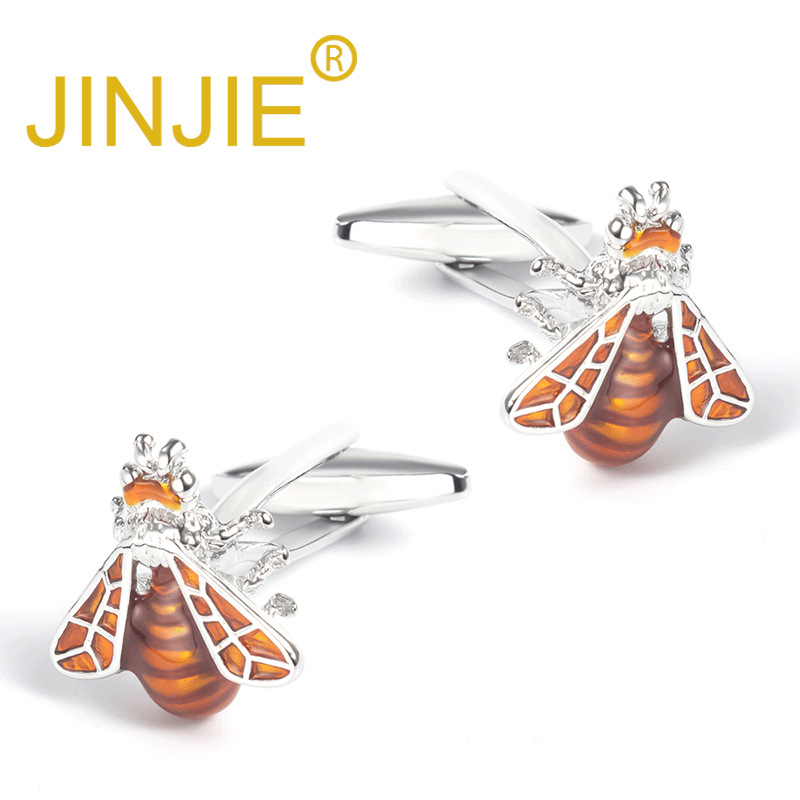 New Fun Honeybee Metal Cufflinks, Foreign Trade Men's French Style Shirt Cufflinks