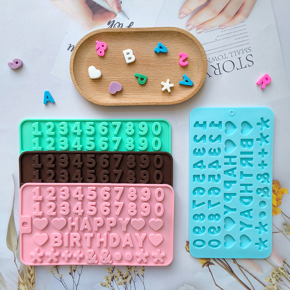 Chocolate digital 458 molde de silicona fondant galleta digital molde de forma de caramelo herramienta de horneado de bricolaje