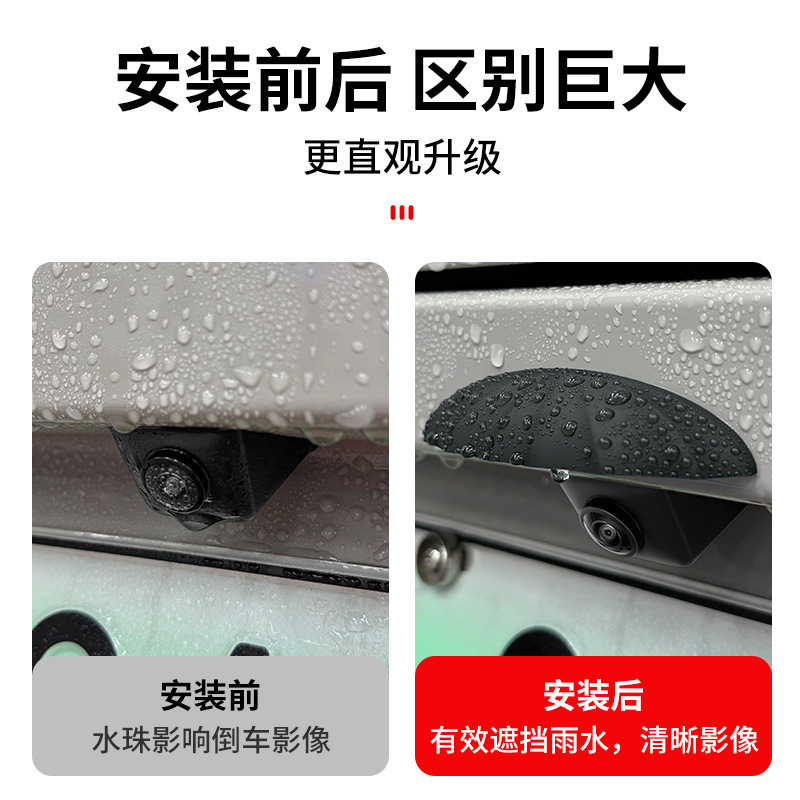 理想的な NIO Xiaomi ユニバーサルリアカメラに適した実用的なレインカバー、取り付け不要の防塵車改造アクセサリー|undefined