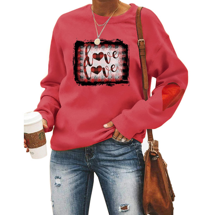 Women's Hoodies Long Sleeve Rib-knit Casual Letter Heart Shape display picture 17