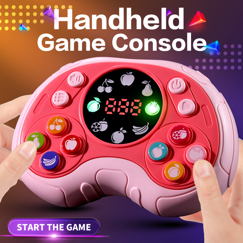 Cross-border Children's Logical Thinking Handheld Quick Push Game Machine Toy Decompression Press Music to Break through the Pass Fruit Matching Game