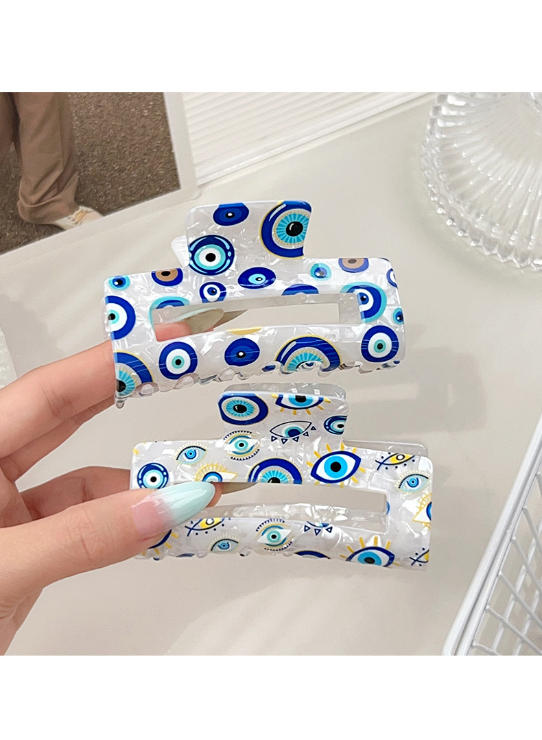 Devil's Eye, Eye Pattern Classic Style Women's Devil's Eye Eye PVC Hair Claws