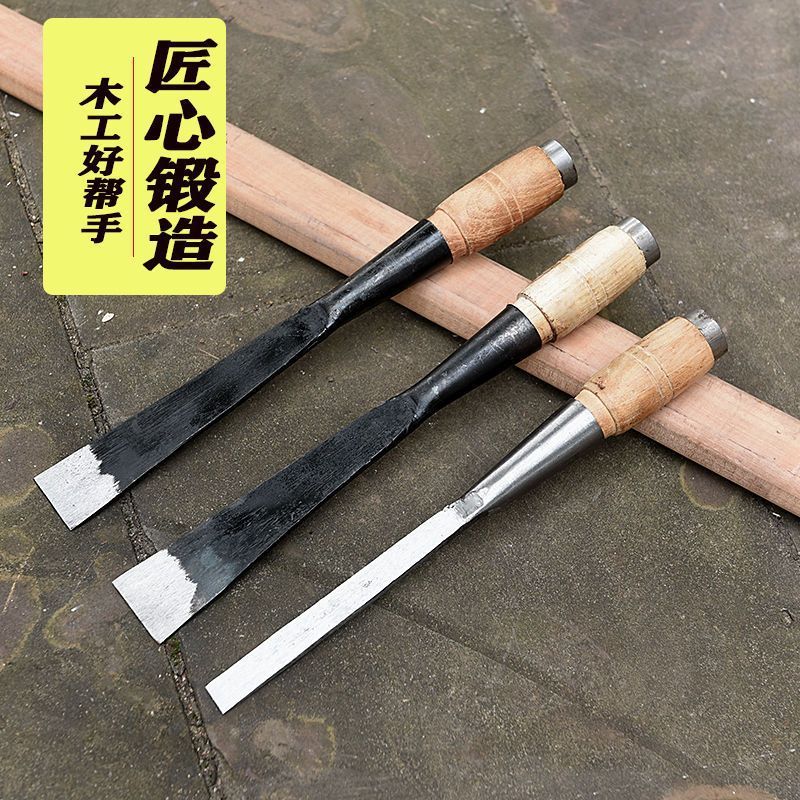 大工平口ノミ大工専用旧式の平頭シャベル工具|undefined