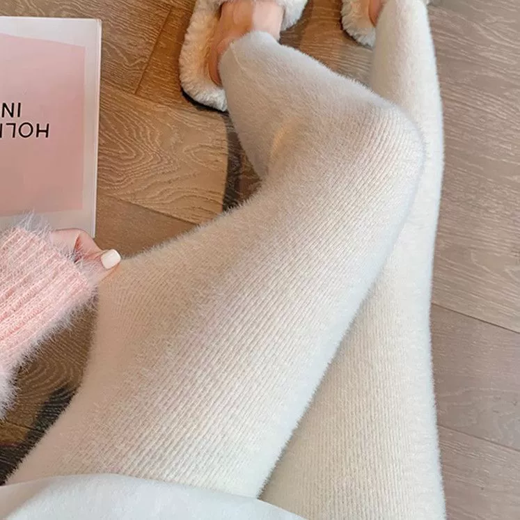 Толстые теплые леггинсы из норки