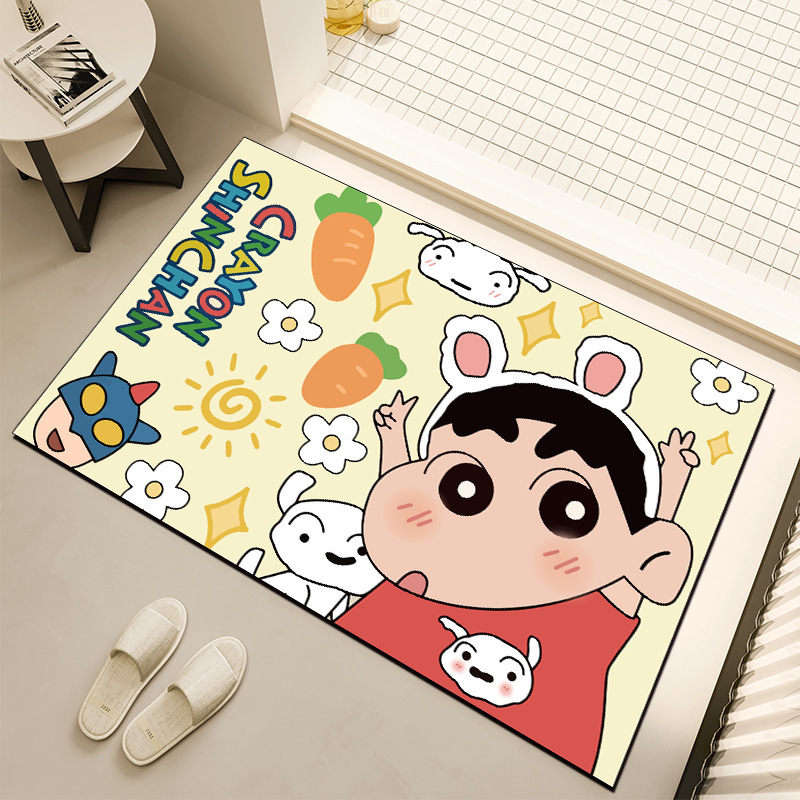 Cartoon Cute Crayon Shin-Chan New Diatom Mud Floor Mat Bathroom Toilet Door Absorbent Non-Slip Quick-Drying Foot Mat