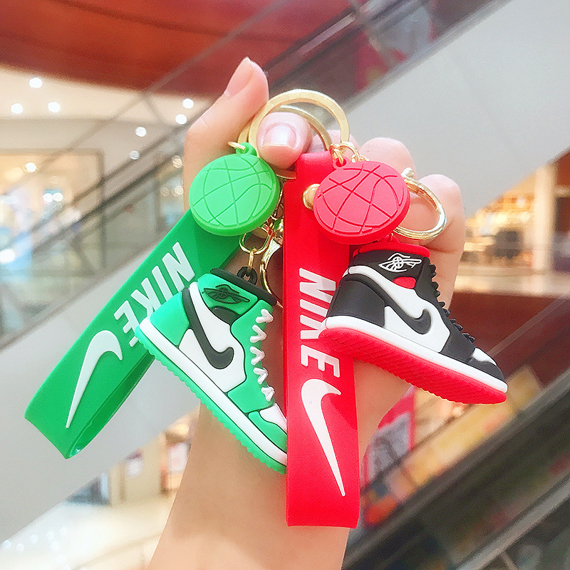 Cartoon student AJ sneakers Nike shoe mold car pendant schoolbag pendant small gift wholesale key chain key chain