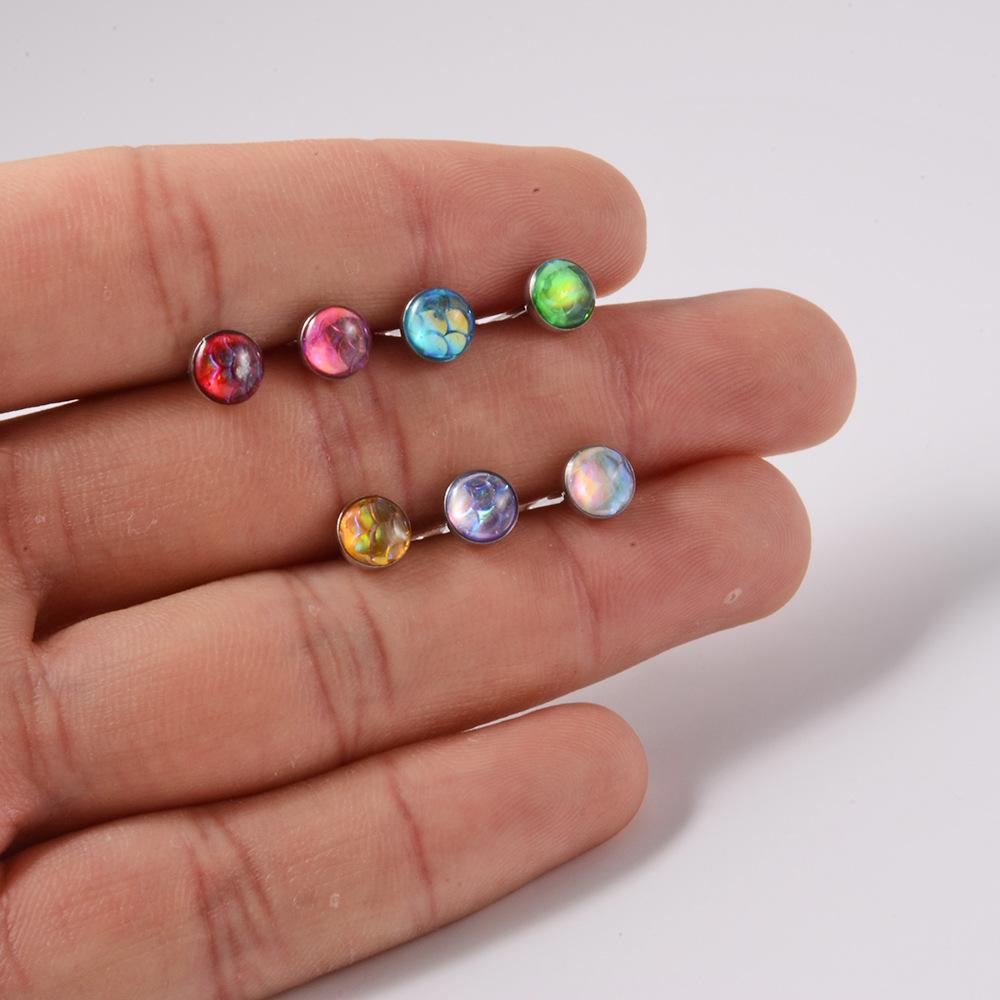 Fashion Round Stainless Steel Polishing Enamel Tongue Nail 1 Piece