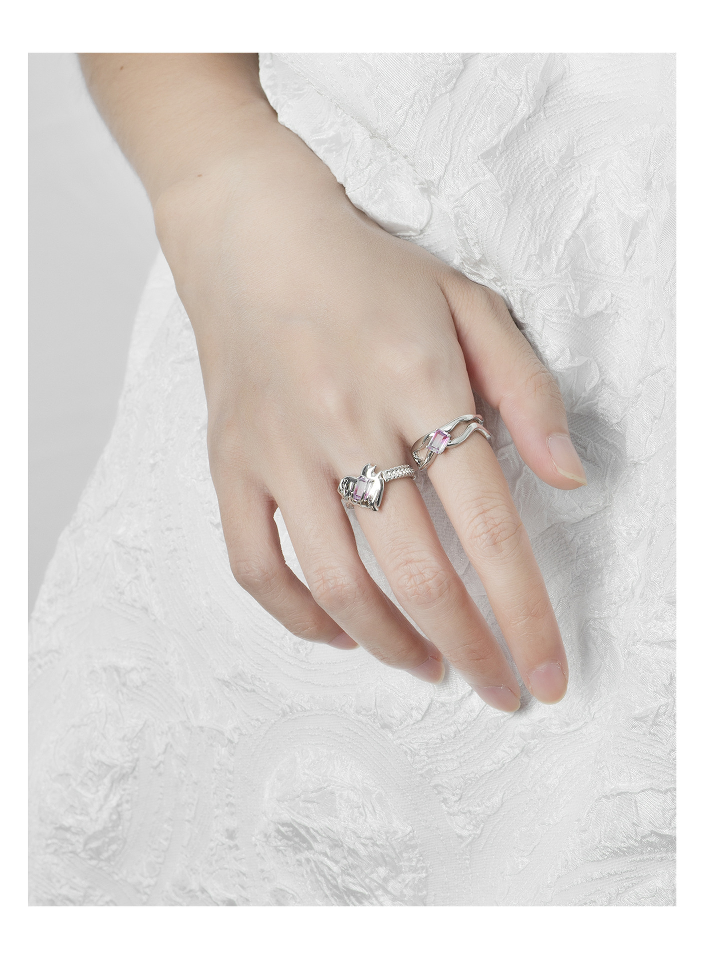 Simple Style Heart Shape Copper Plating Artificial Gemstones Open Ring 1 Piece