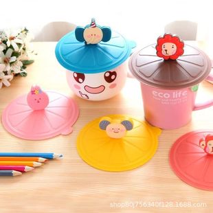 11.5cm Silicone Tea Cup Cover Thermos Cup Cover Universal Sealed Dust-proof Ceramic Cup Cup Cover Cartoon