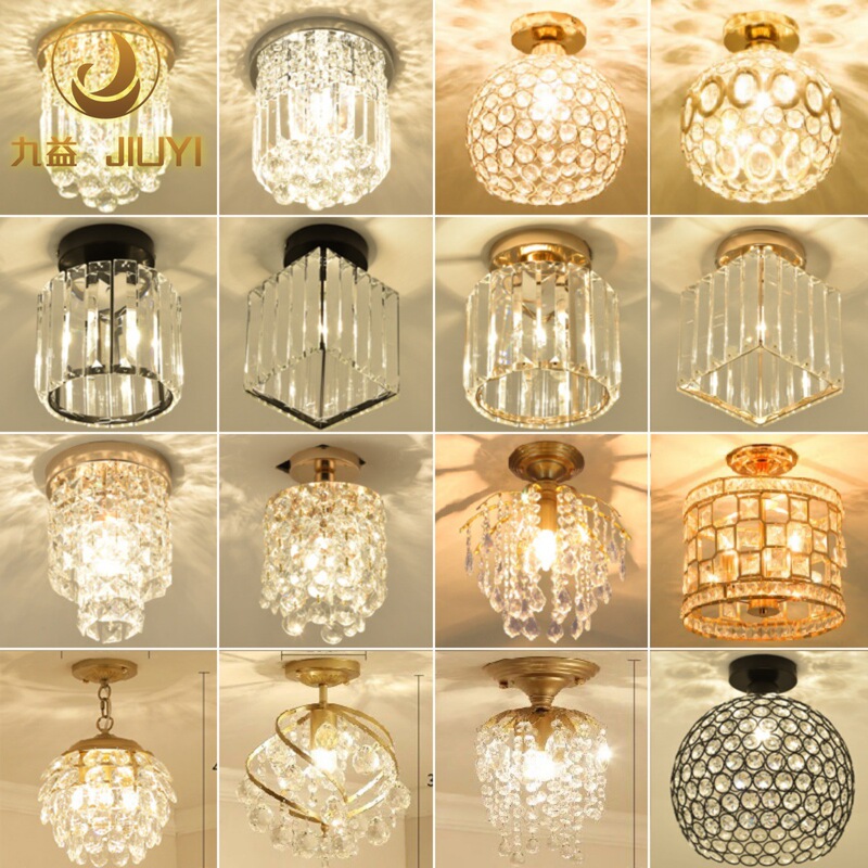 Nordic Crystal aisle lamp simple modern corridor lamp entrance entrance small ceiling balcony lamp light luxury internet celebrity lamp