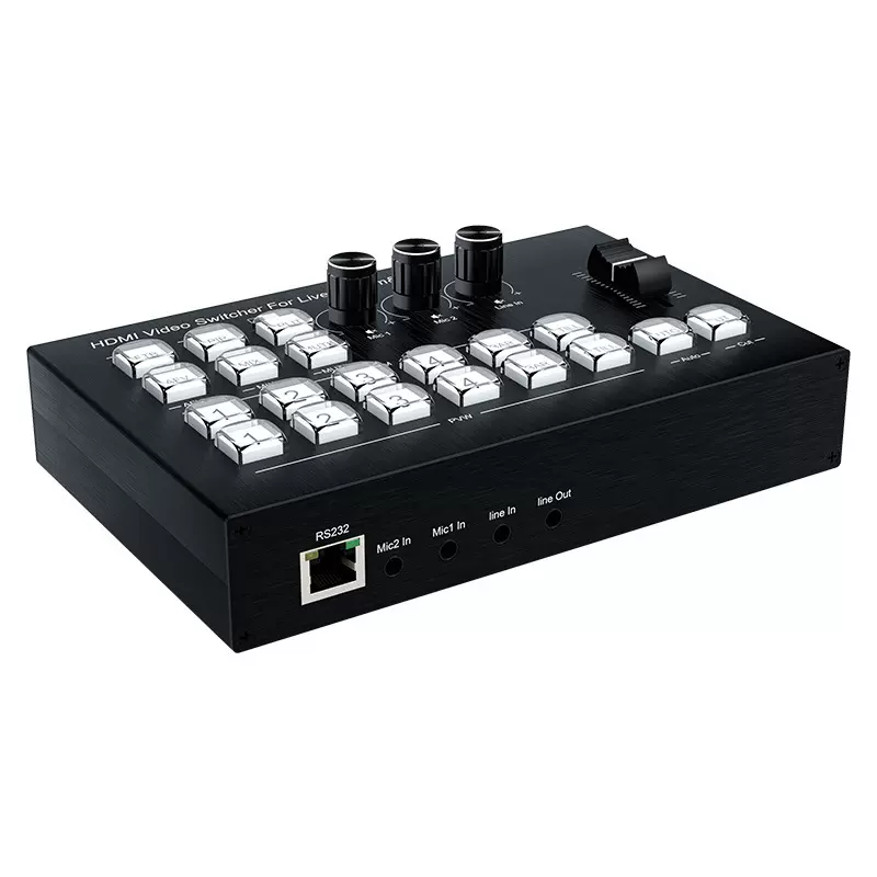 切换导播台4路RS232 4口USB  Video switcher for live streaming