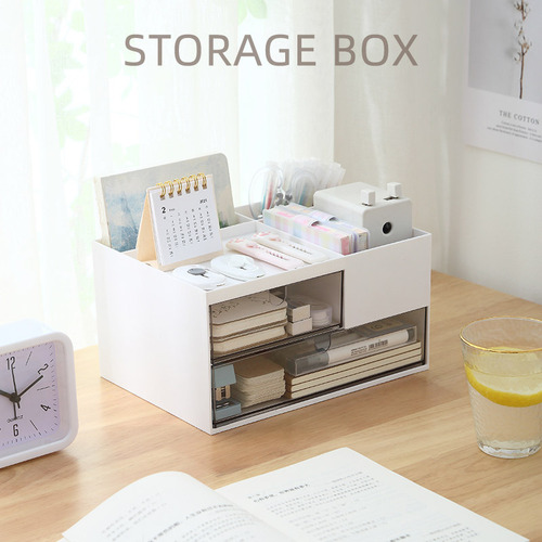Drawer-type desktop storage box cosmetics office desk stationery organizer storage box multi-functional sleeping drawer box