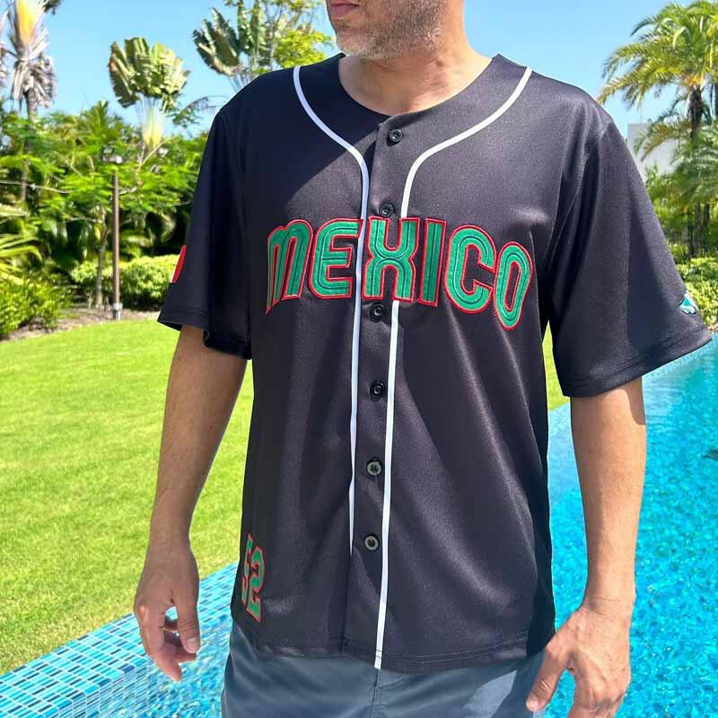 2026 Summer Short-Sleeved Shirt with Mexican Letter Embroidery, Loose Plus-Size Clothing, Street Style World Cup Jersey