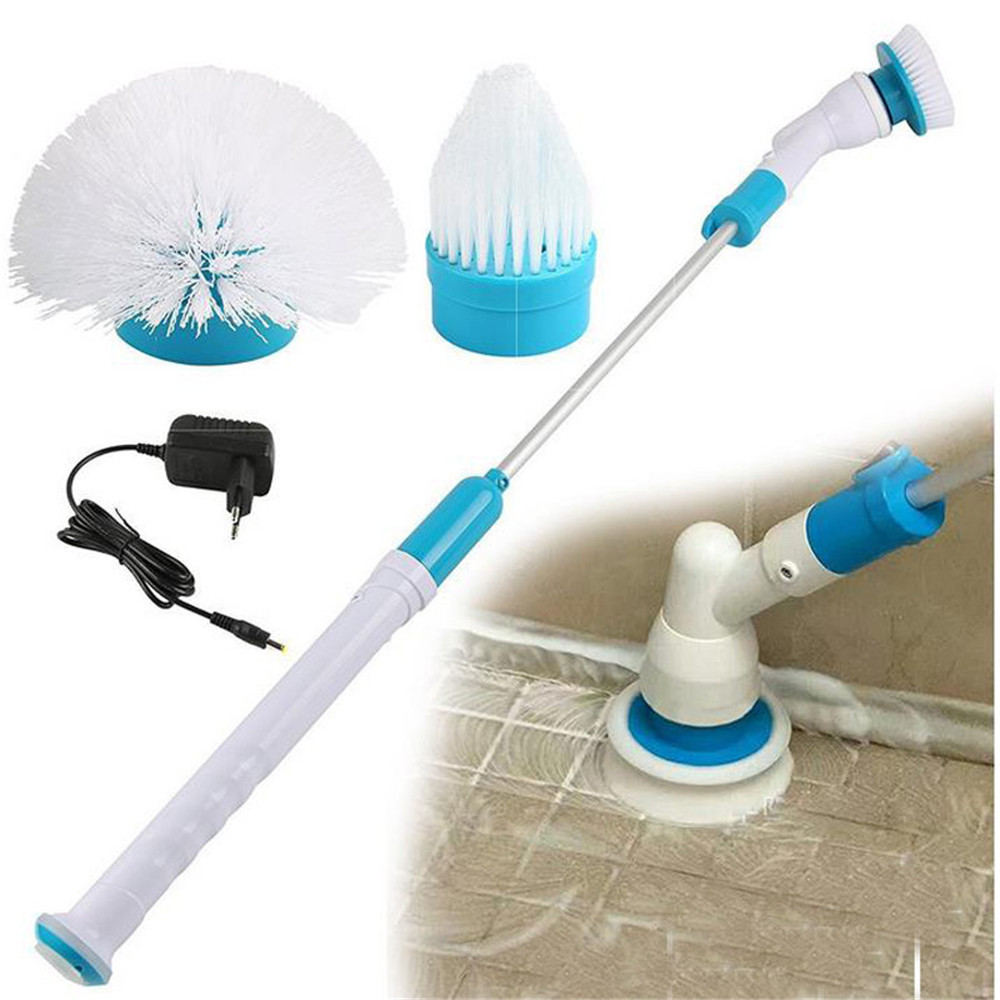 Electric scrubber, retractable cleaning...
