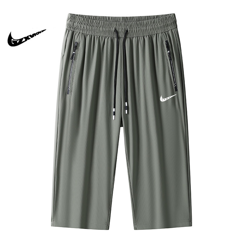 2026 New Summer Ice Silk Cropped Pants for Men, Large Size, Loose Fit, Quick-Dry Shorts, Breathable Running Beach Pants for Men 2026 New Summer Ice Silk Cropped Pants for Men, Large Size, Loose Fit, Quick-Dry Shorts, Breathable Running Beach Pants for Men