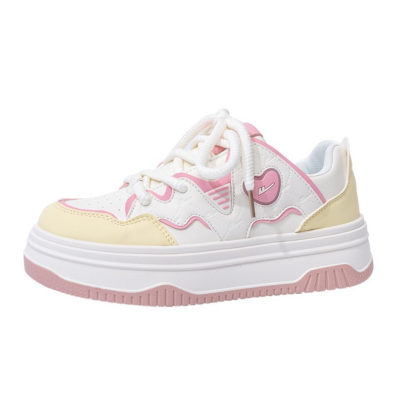 Zapatos bajos de alto valor de belleza de mujer zapatos de suela gruesa de lazos cómodos de la escuela secundaria zapatos de estudiantes de moda universal