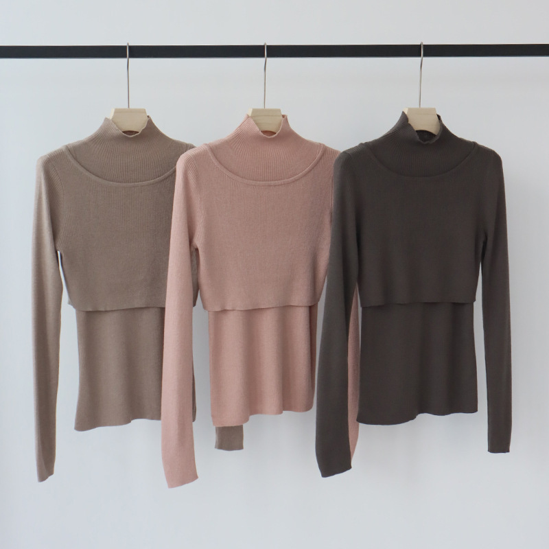 Women's Autumn Wool-Blend Knitwear Short-Sleeved Blouse Long-Sleeved Vest Two-Piece Set Elegant Commuter Style Preferred