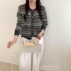 琪镌绘制复古重工毛衣外套女2025年秋冬新款洋气别致针织开衫6972