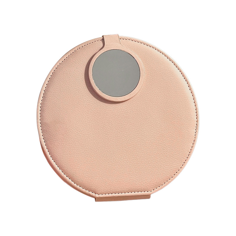 Espejo de maquillaje redondo portátil plegable recargable luminoso espejo de escritorio dormitorio espejo de relleno de luz