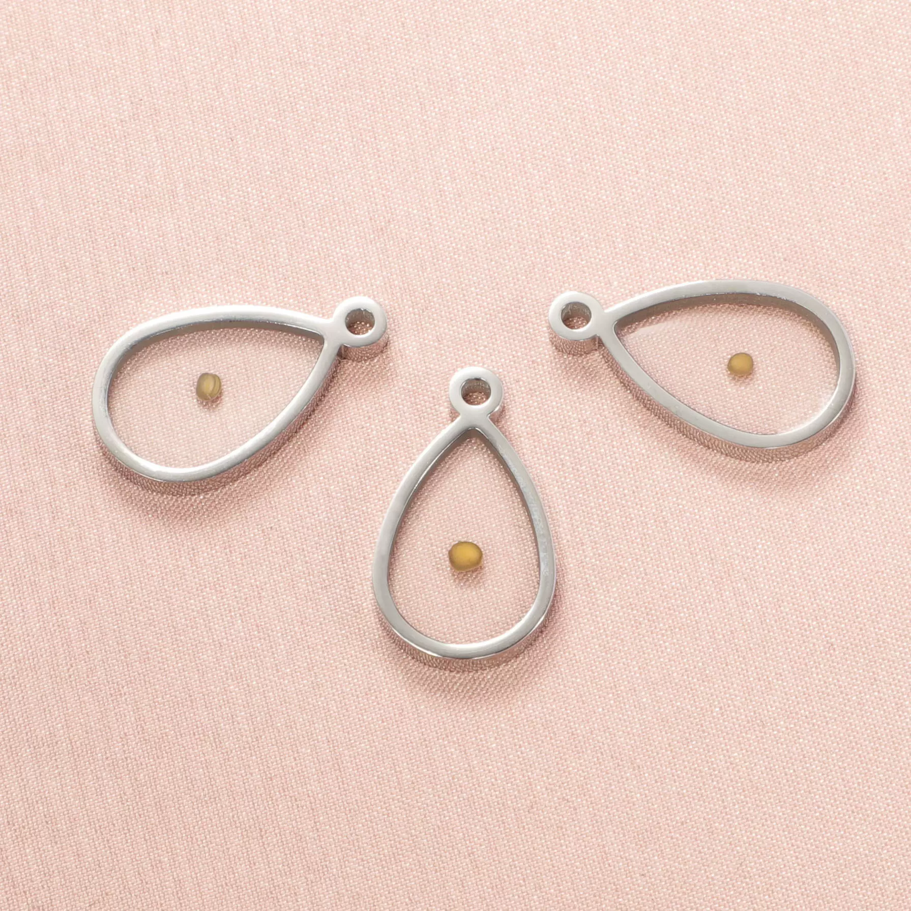 欧美热销芥菜籽许愿种子吊坠时尚不锈钢水滴项链配件个性创意