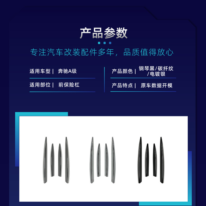 Suitable for Mercedes-Benz A-Class W177 Amg Hatchback and Sedan Front Bumper, Front Lip, Grille Trim, Wind Knife Kit, Cross-Border Modification