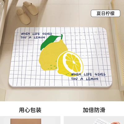 Style Diatom Mud Floor Mat | Avtomobil döşəmə paspasları - summer-lemon-40cm60cm-new-diatom-mud
