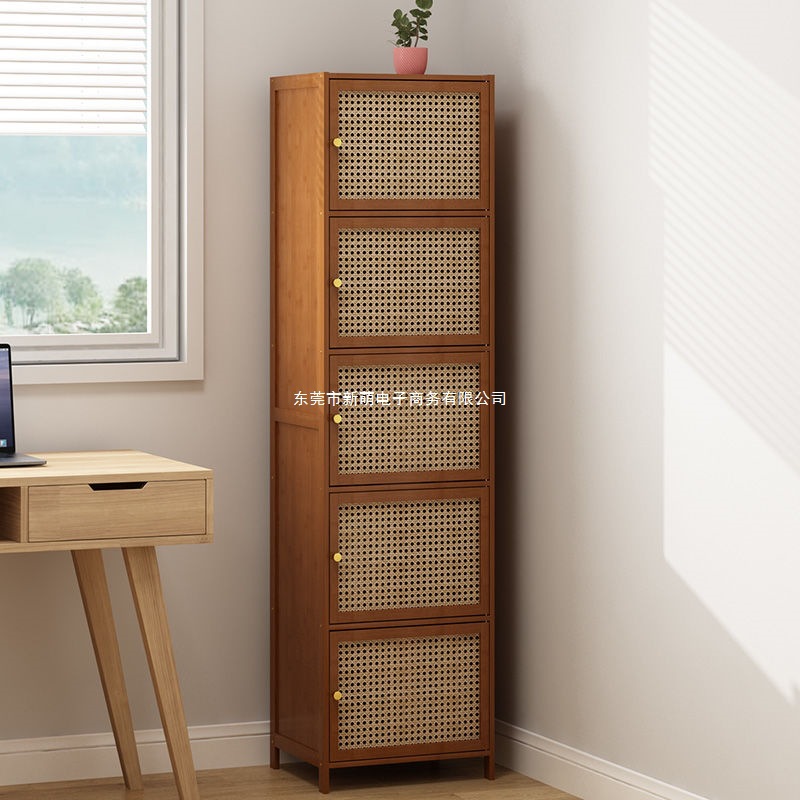 Bookcase with Door Storage Rack Multi-Layer Storage Sandwich Storage Cabinet Living Room Display Cabinet Bookshelf Wall Tv Side Cabinet