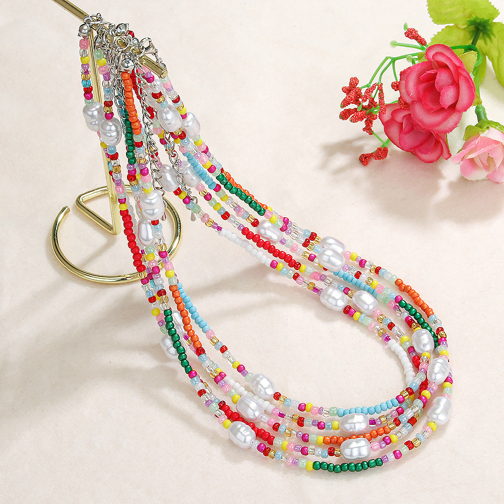 Rond Bohémien Verre Collier De Gros display picture 8