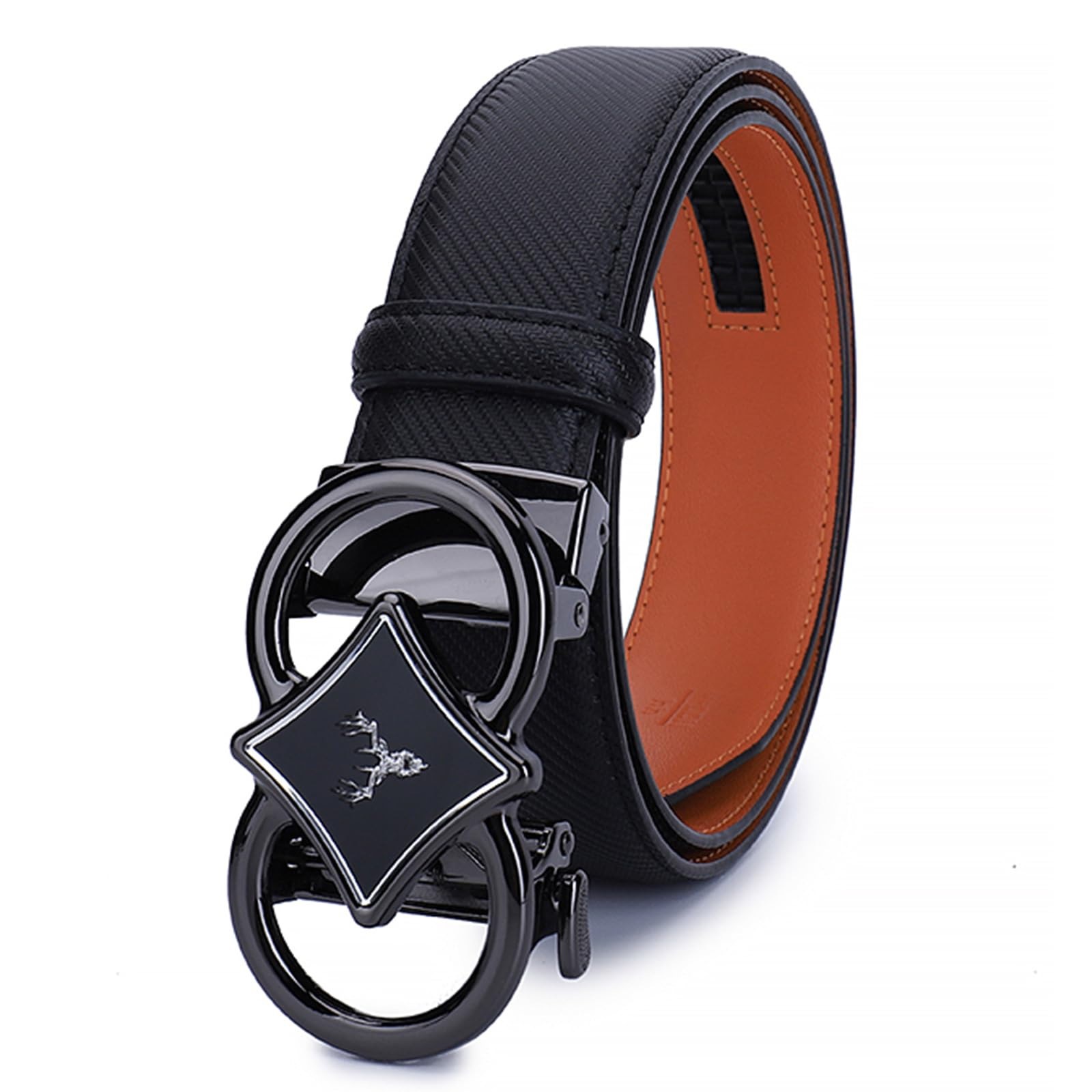 Cinturón de cuero genuino para hombre, informal, de negocios, impreso, popular, resistente a los arañazos y al desgaste, hebilla de cinturón, fabricante transfronterizo, venta directa al por mayor