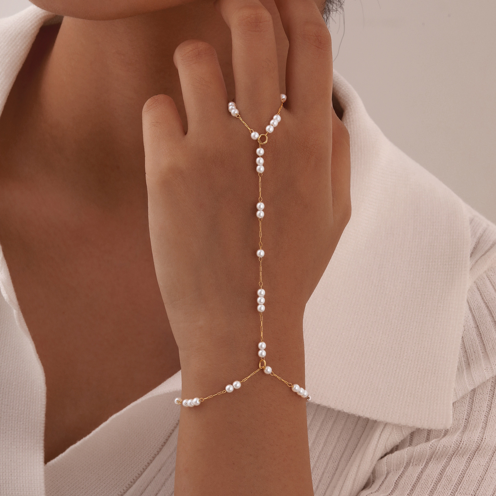 6g Weight Artificial Pearls Inlay Material Bracelets Classification 304 Stainless Steel Chain Material cable chain Chain Type Daily Occasion 304 Stainless Steel Material Geometric Pattern All Seasons Season Women's Gender Plating Design IG Style Style IG Style Geometric 304 Stainless Steel Artificial Pearls Cable Chain Bracelets In Bulk 23
