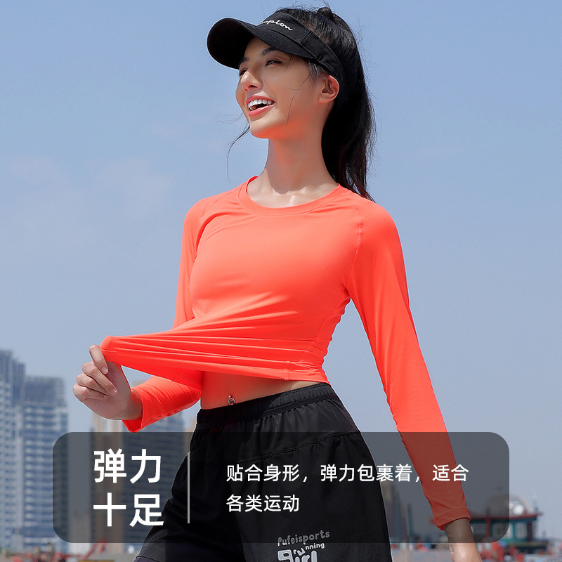 Camiseta de secado rápido ajustada para mujeres 2022 otoño nueva ropa de entrenamiento de yoga para correr delgada Camiseta deportiva para adelgazar