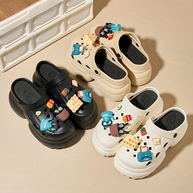 Толстое дно увеличено 2024 новая EVA пещерная обувь чайник летнее мягкое дно фекалии пляжные холодные тапочки для женщин оптом