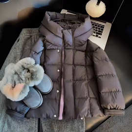 女童羽绒服外套秋冬装2025新款儿童白鸭绒保暖上衣女孩面包服洋气