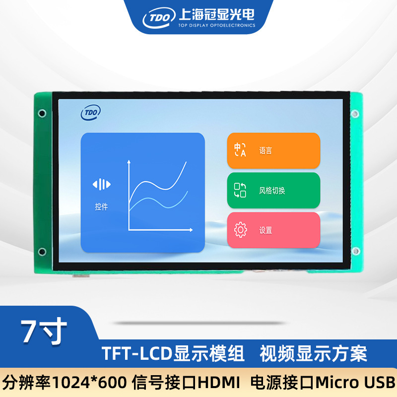 Guannxian 7inch Lcd Display Capacitive Touch Screen High-Definition Resolution 1024*600/Hdmi Interface/Raspberry Pi
