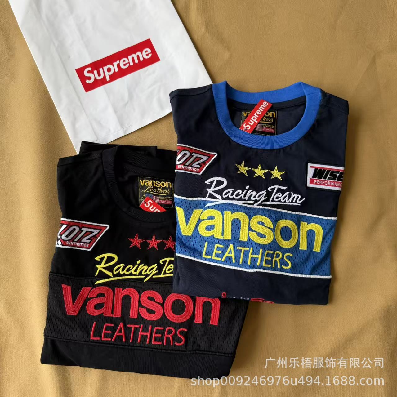 跨境Supreme 26SS 联名刺绣休闲长袖上衣潮流设计赛车服男女同款