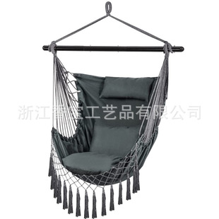 Factory Direct 3-section folding black iron pipe outdoor hammock hanging chair swing cross-border new product