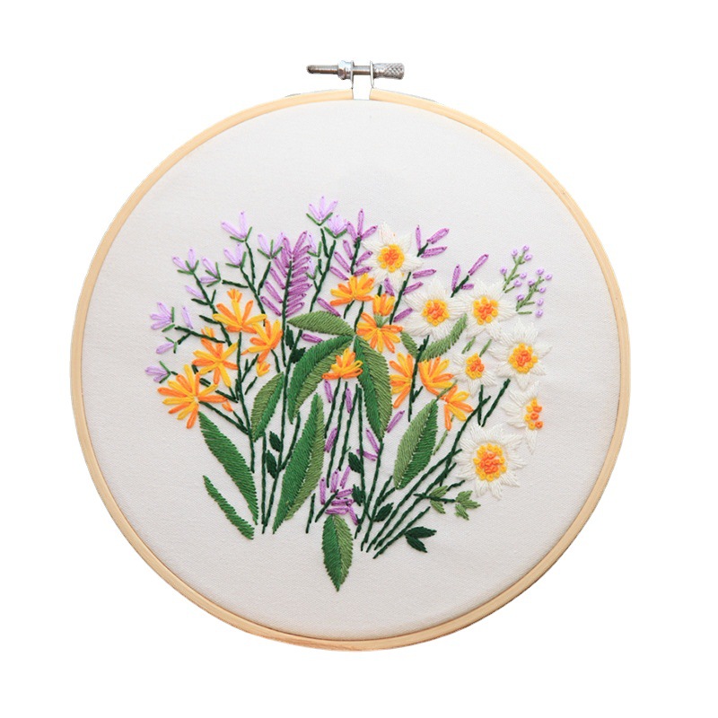 Hecho a mano de los niños DIY pintura bordado material paquete decoración Lu bordado su bordado europeo hojas Cruz puntada Kit