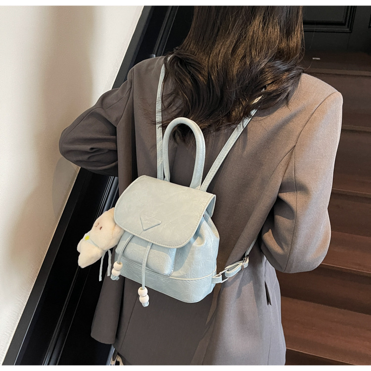 Stylish and sweet casual mini shopping and travel backpack 2025 New style, trendy and versatile solid color hand-held backpack undefined