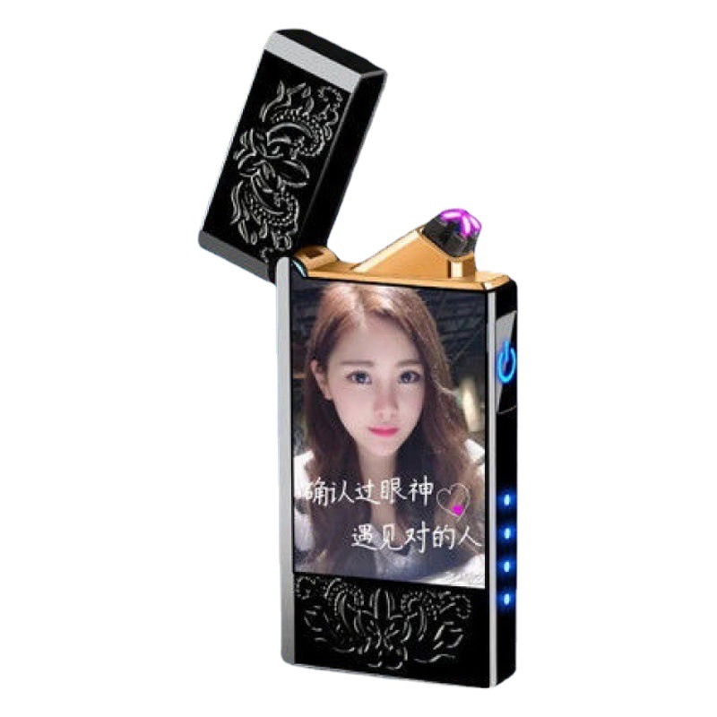 Transfronterizo de carga de huellas dactilares de inducción más ligero personalizado foto letras más ligero para novio regalo de moda