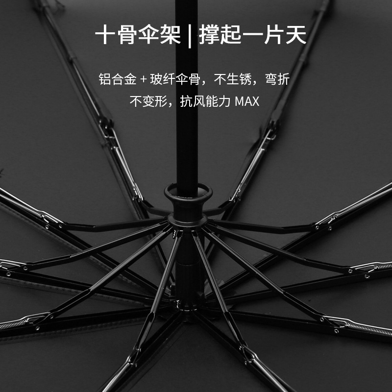 劳斯莱斯汽车标雨伞10骨全自动折叠黑胶晴奔驰雨伞宝马4S店广告伞|undefined