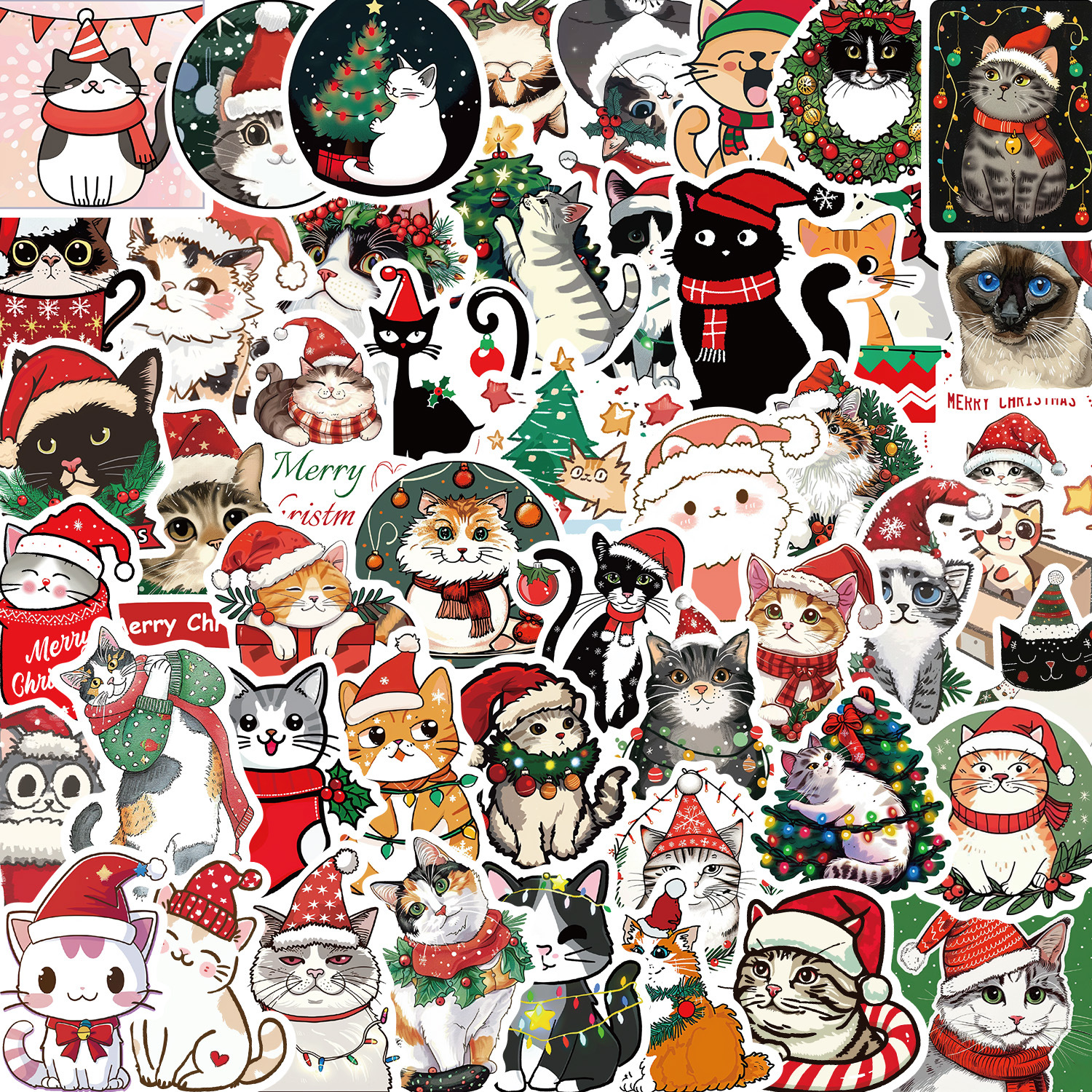 35g Weight Stickers Stationery Type 1 Set Quantity School Occasion PVC Material Cat Pattern Cute Style 1 Set Cat School PVC Cute Stickers 5