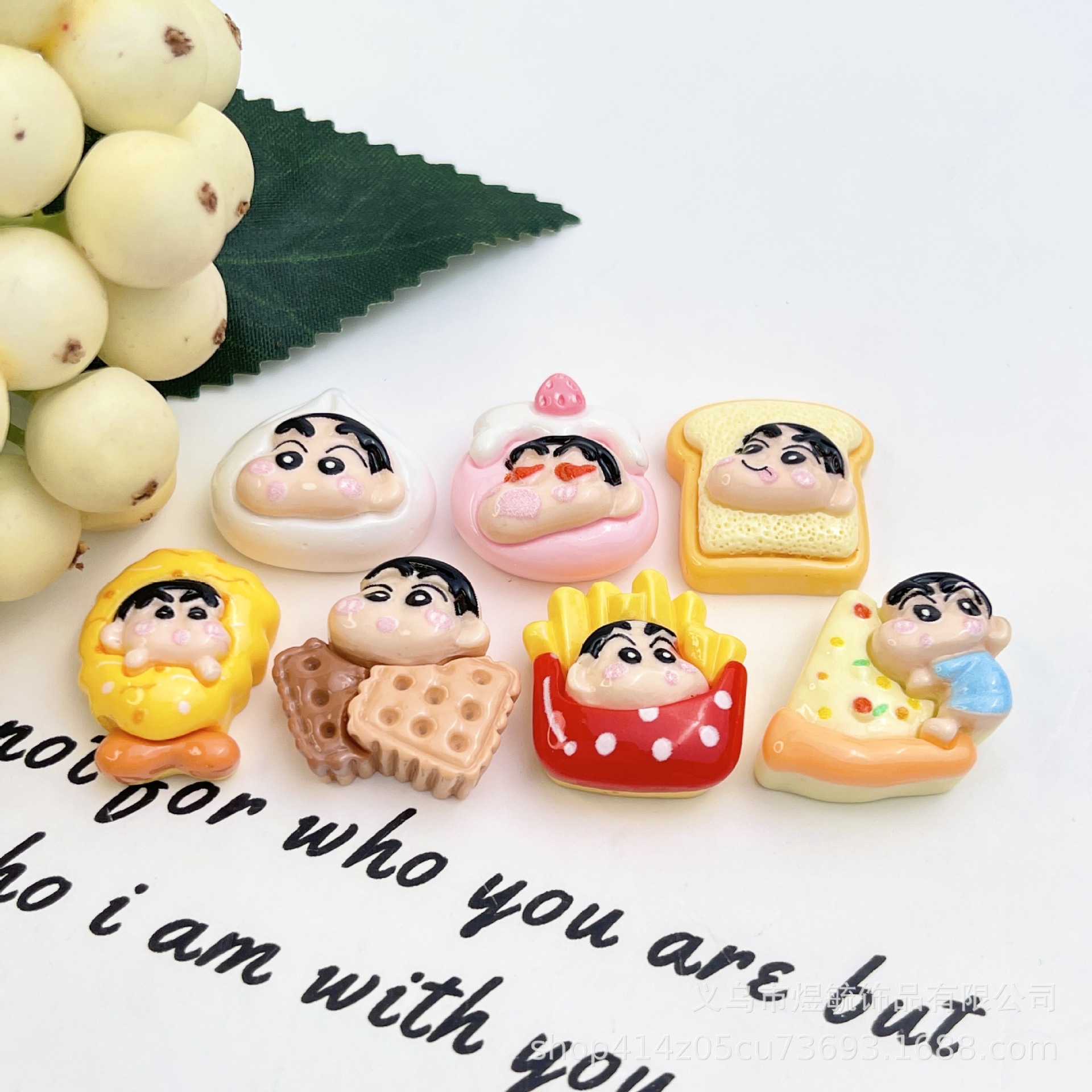 高品迷你甜品蜡笔小新关东煮核桃蔬菜鞋扣配饰奶油胶发夹树脂配件