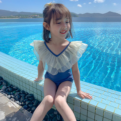 Girls' Swimwear 2023 New Cute Baby Swimsuit Princess Triangle Korean Style Children's Girls One-piece Swimsuit