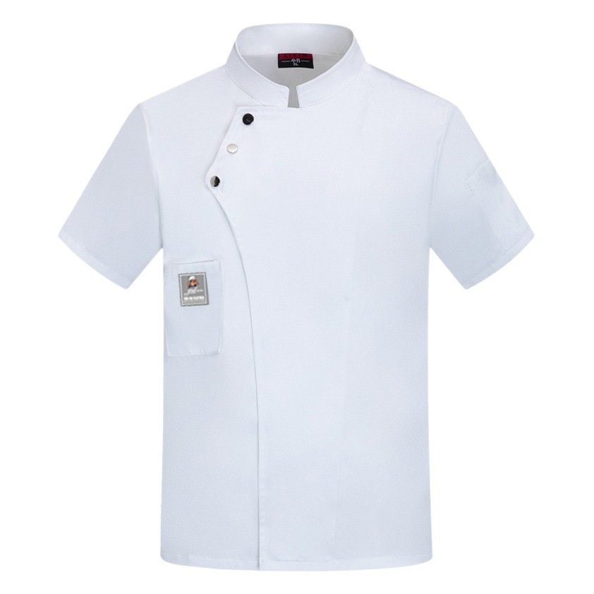 Chef de ropa de trabajo de los hombres de manga corta de verano Hotel catering hornear cocina occidental restaurante chef ropa delgada transpirable